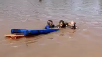Kızılırmak'ı atla geçmeye çalışan kişi, boğulmaktan son anda kurtuldu.